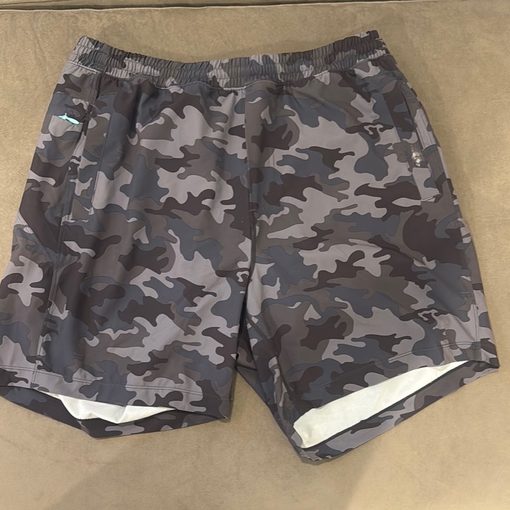 Birddogs Camouflage Blue Grey Black Athletic Workout Shorts